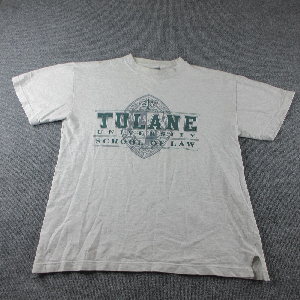 Vintage Tulane University Shirt Mens L Gray School Of‎ Law Graphic Tee USA 90s